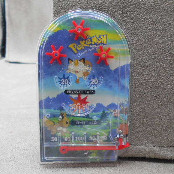 Vintage 2000 Pokémon Meowth & Eevee Pinball Mini Game Party Favor - Picture 1 of 5